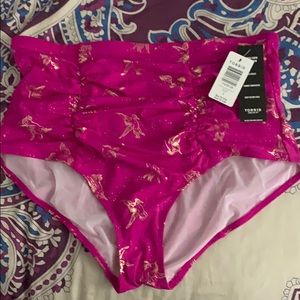 NWT Torrid Pink and Gold Bikini Bottoms
